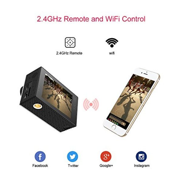 SJCAM SJ6 Legend Optical 16 MP 4K24fps 5.08 cm (2.0") LCD Touch Screen | 3-axis Gyro Sensor, 166° Super Wide | External Mic Support | Dual Screen (Black) - Image 4